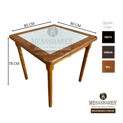 Mesa de Madeira com Tampo de Azulejo para Bares e Restaurantes - Cod: 1859